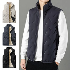 Mens Body Warmer Gillet Waistcoat Gilet Winter Warm Padded Quilted Sleeveless UK