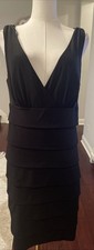 Connected Apparel NWT Dress Size 16 Black Tiered Ruffle Sleeveless