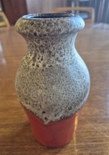 West German Pottery Vase. Scheurich 407/28. Fat Lava.