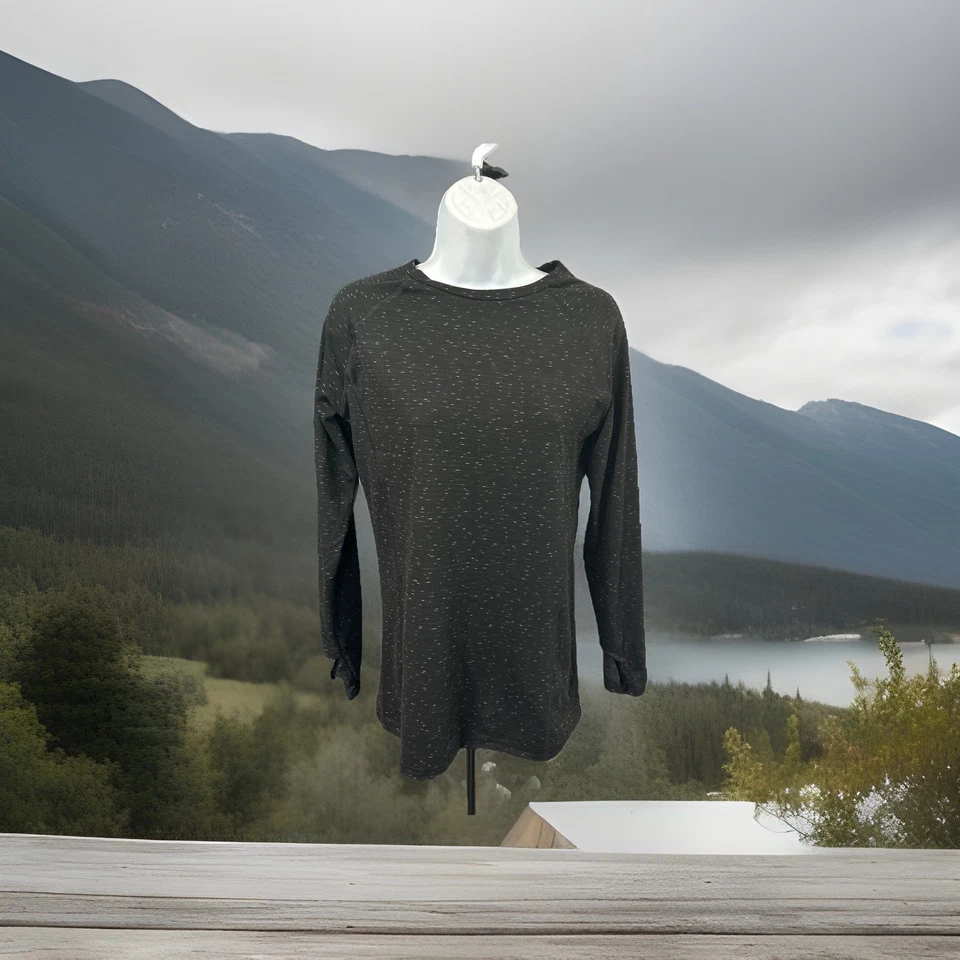 Earth Yoga Ropa Activa Top Mujer’s Medio Negro Elástico Agujero para el Pulgar Orgánico Senderismo Foto 3 de 4