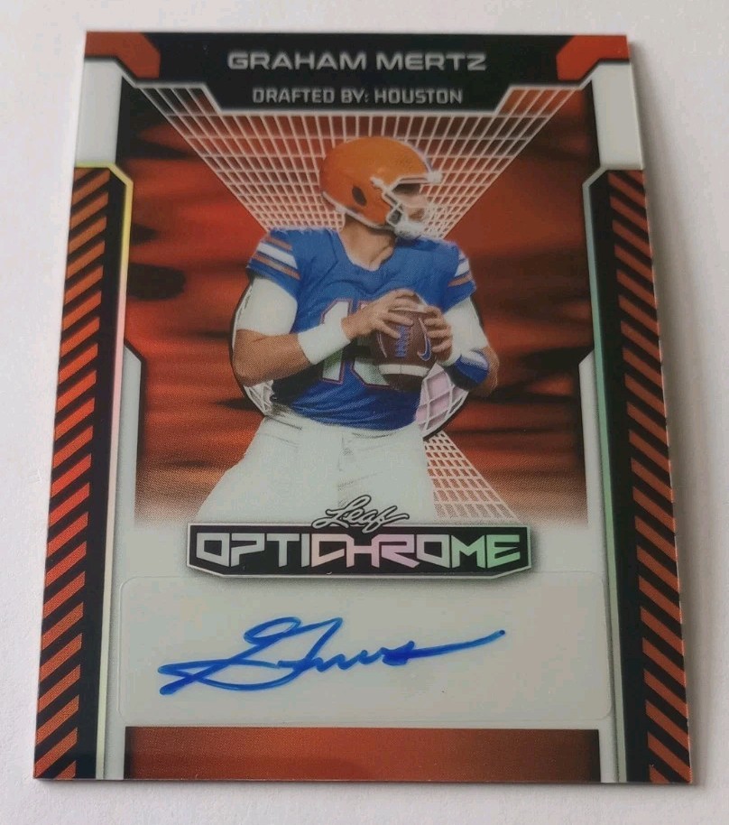 Graham Mertz Leaf Optichrome Autographs #BAGM1 Orange Lava