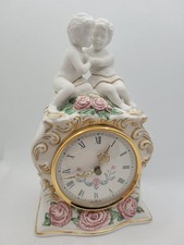 Franklin Mint The First Embrace Mantel Clock Porcelain West Germany Hand Painted