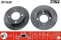 2X Trw Bremsscheibe DF1630 FüR Ford Fiesta Fvd Wfvt Fbd Gfbt 2 1 Wfbt