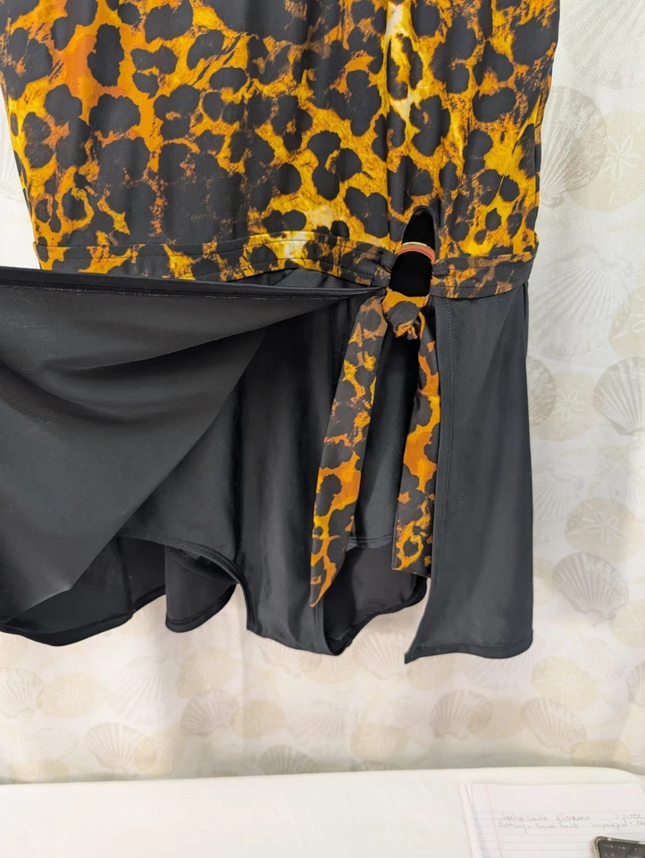 Traje de baño Jaclyn Smith para mujer talla 14 1 pieza leopardo copas integradas Foto 3 de 4