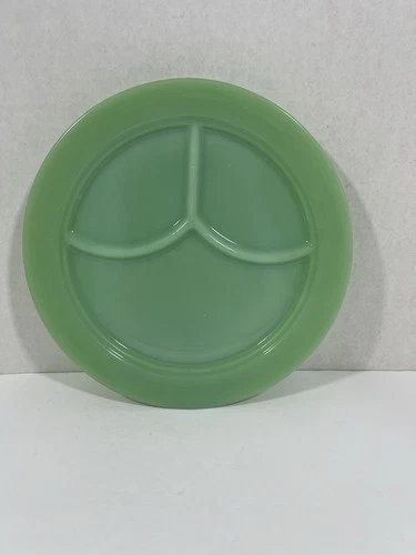 VTG Fire King Jadeite Three Part Divided Dinner Plate