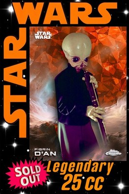 Topps Star Wars Card Trader Figrin D an Chrome Sapphire Orange Legendary 25cc