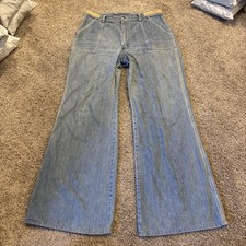 VTG 70s Wrangler High Rise Bell Bottom Jeans Women Juniors 18 Flare USA 32x31