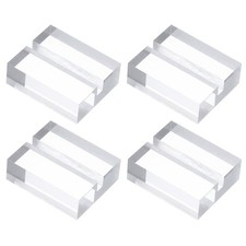 4Pcs Clear Acrylic Stand 1.2" Square Card Holders with 1/8" Slot 30 x 25 mm