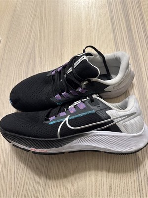 Nike Air Zoom Pegasus 38 Men's Running Shoes Black, White, Silver - Size US 11