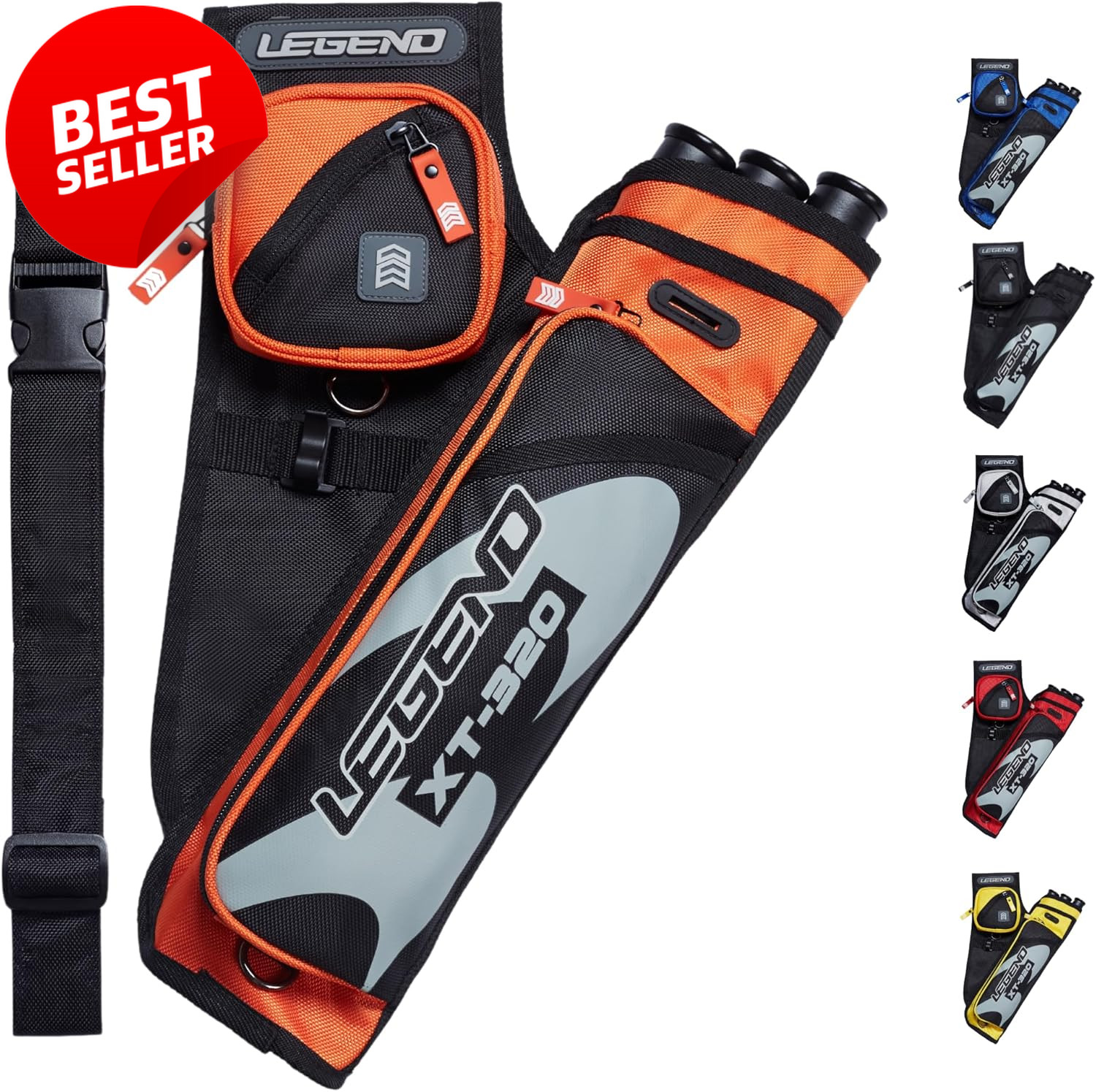 XT320 Archery Quiver Nylon Hip 3 Arrow Tubes Target Shooting Adjustable Belt US