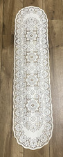 Vintage Crochet Doily Table Runner 53 x 13 Floral Pattern