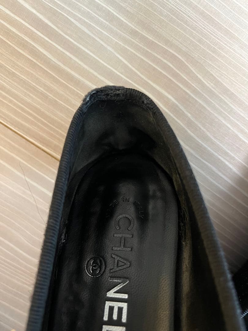 Chanel Ballet Flats Shoes Black Tweed Embroidered Logo Size 38 US Abt8 For Women thumbnail 24