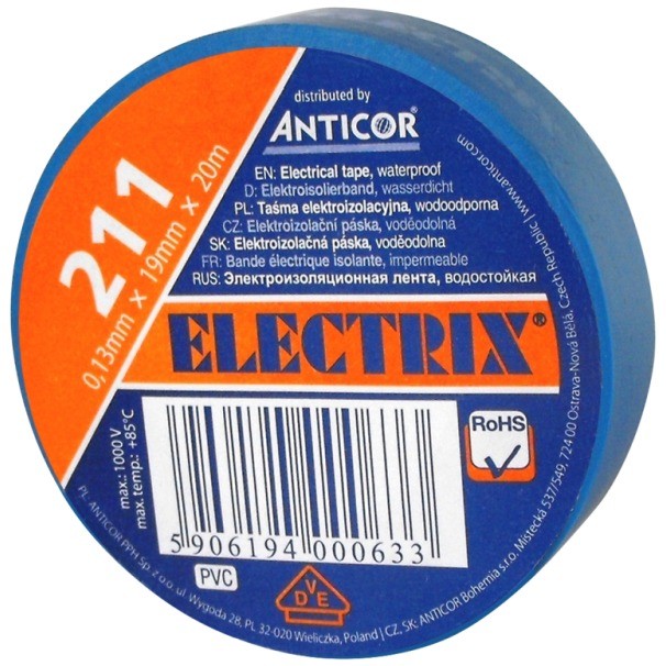 211P 19X20 INSULATION TAPE 19MM 20M PVC PE-2112003-0019020