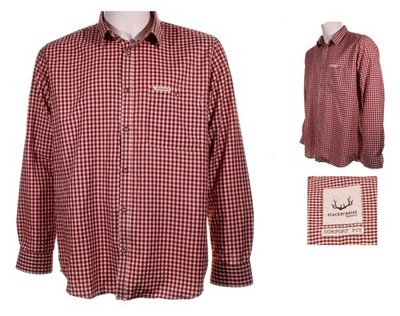 StockerPoint Men's Traditional Shirt Campos 3 Long Sleeve Burgundy - White XL