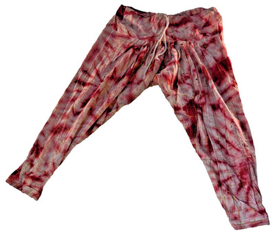1990's Boho Tie Dye Harem Pants XL/2X Red Gold Metallic  Festival Hippie Yoga