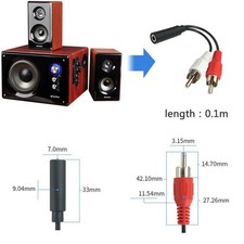 3.5mm Audio Jack Female To2 x Phono RCA Male ...