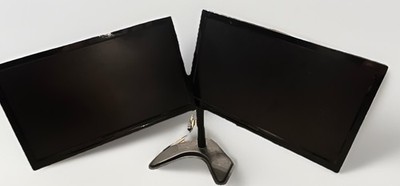 Two ViewSonic VA2446M-LED 24-inch White Screen Monitor On Duo Stand W/Chords￼