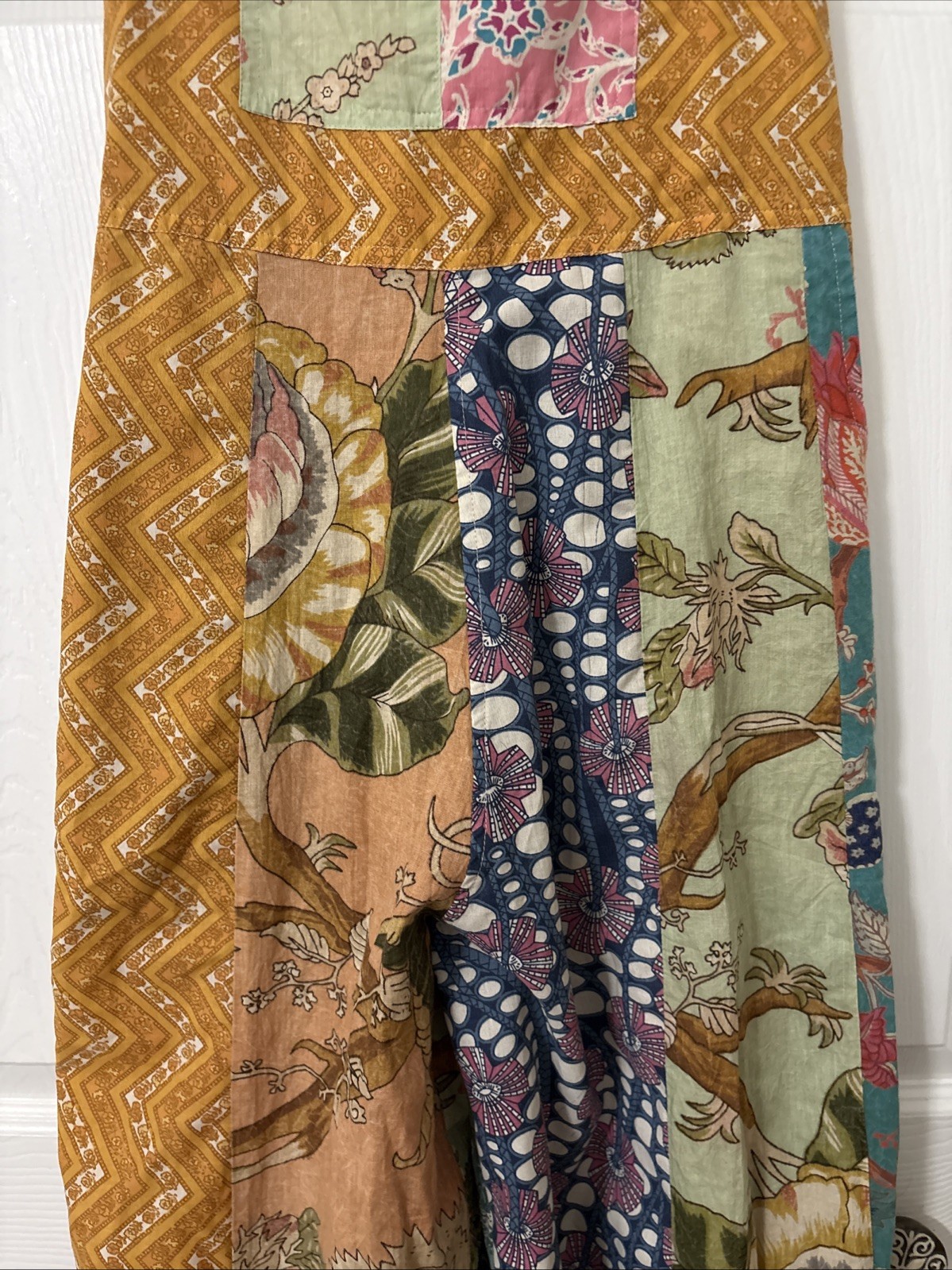 Blue Sky Patchwork Boho Overalls  Large Festival … - image 4