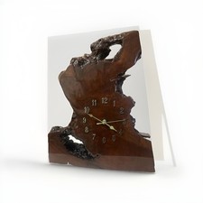 Handcrafted Live Edge Burl Wood Clock   Epoxy Stabilized/One of a Kind Art Piece