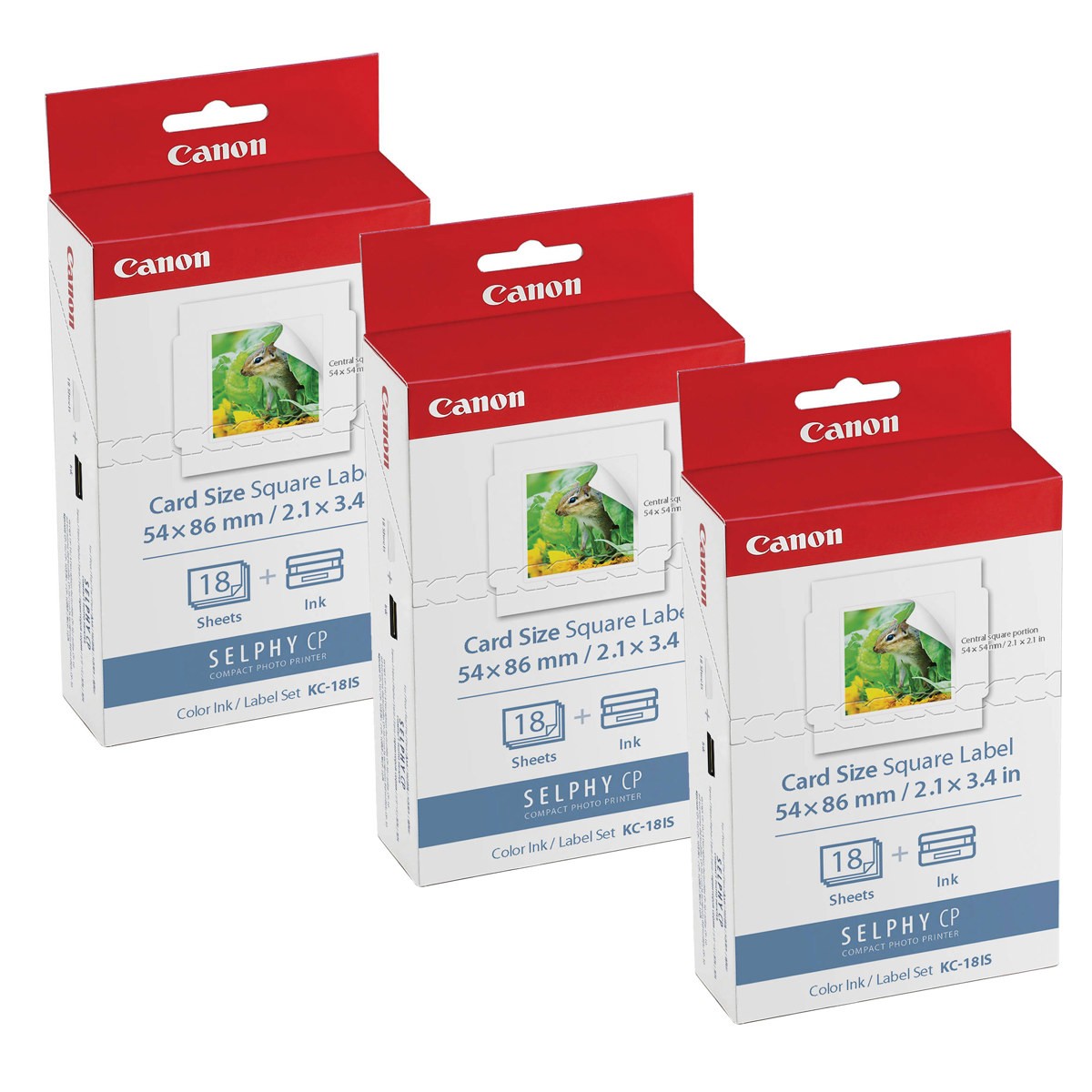 Canon KC-18IS Card Size Square Label Ink and Paper Set for SELPHY CP900CP910 Ph 9090₽