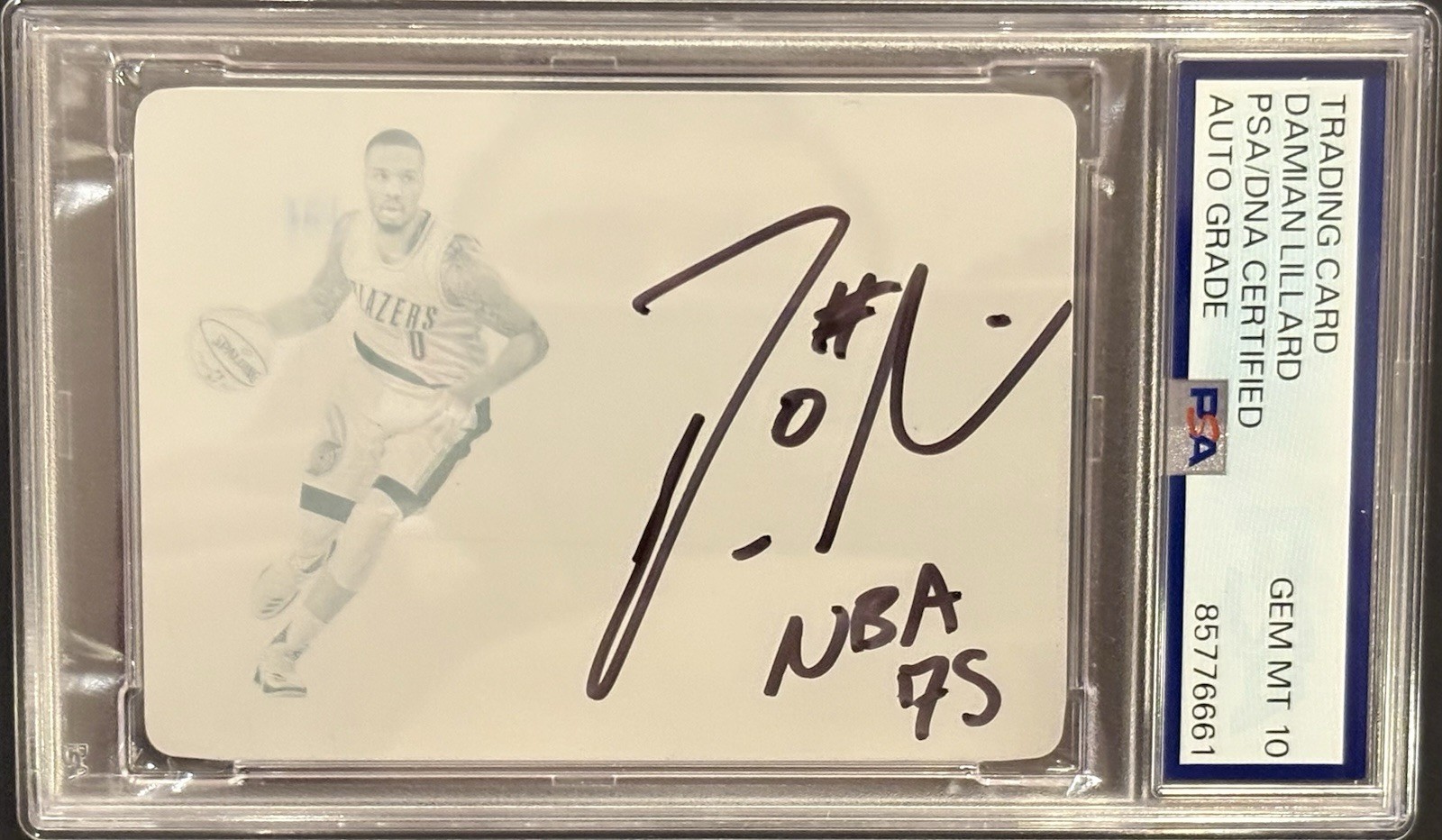 Damian Lillard Autographed Signed 2018 Flawless 1/1 Cyan Printing Plate PSA 10 Auto NBA 75 