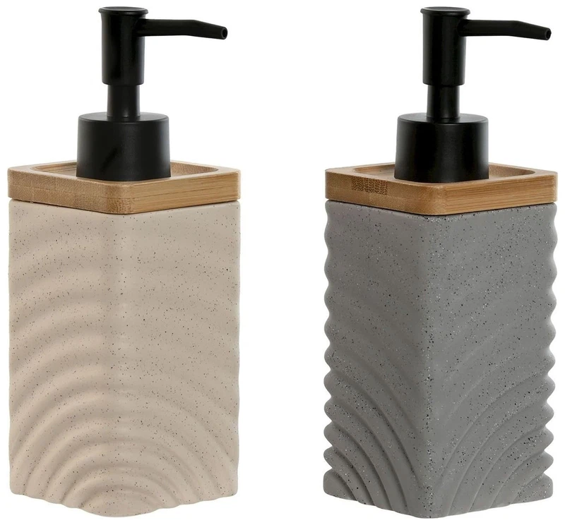 Dosasapone Bagno Dolomite e Bambù 320 ml Beige o Grigio Dispenser Sapone Liquido, fotografia 7 di 9