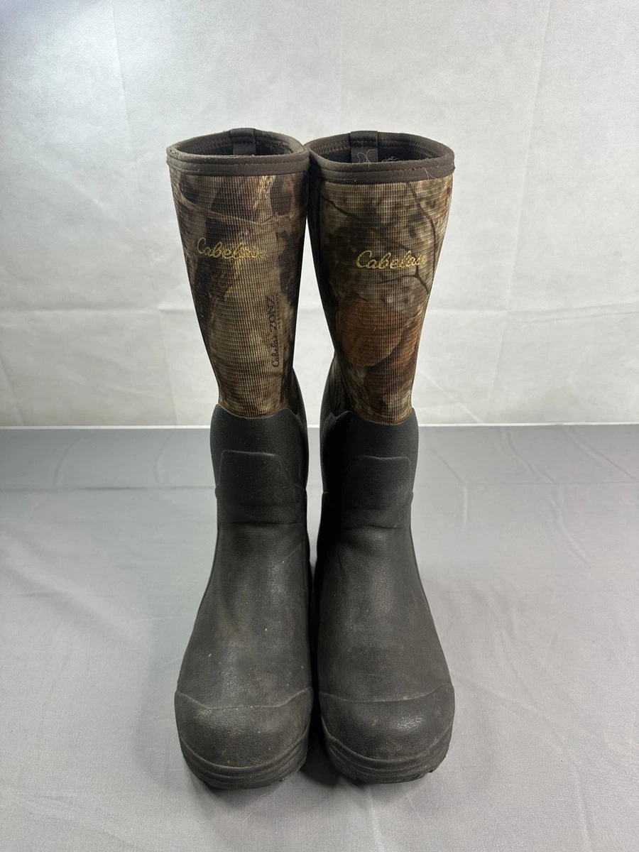Cabelas Mens Black Rubber Waterproof Hunting Rain Boots Size 11 Tall Drawstring Cabela main image 3