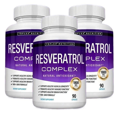 3PCS Resveratrol Supplement 1800mg Natural Antioxidant