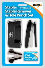 Tiger 4 Piece No10 Stapler & HolePunch Set