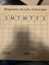 Magnetic Acrylic Calendar for Fridge,2 Pack 12"X16" Clear Fridge Calendar Dry Er