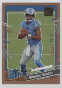 2023 Panini Clearly Donruss Rated Rookie Orange /75 Hendon Hooker #61 Rookie RC