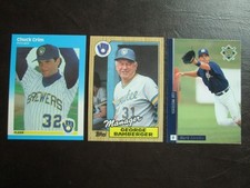 Three (3) Milwaukee Brewers Baseball Cards - See Players and Description Below