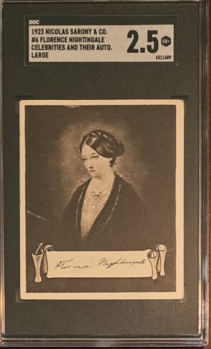 1923 Nicolas Sarony, Florence Nightingale SGC 2.5 [Celebs and Autos]  Auction!