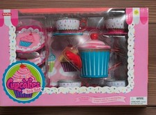 Schylling Tin Cupcake Tea Set 15pc Cups Plates Saucers Tea Pot Tray NIB