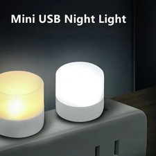 Night Light - USB Plug-in Mini LED Lamp Bulb White Warm Lot of 8