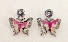 Sparkly n Elegant Butterfly Studs Earrings with Rhinestones for Girls n Women