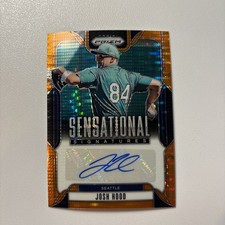 2025 Panini Prizm JOSH HOOD “SENSATIONAL SIGNATURES” Orange Refractor Auto 20/99