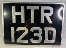 Vintage British Gb Uk Number License Plate Htr-123d