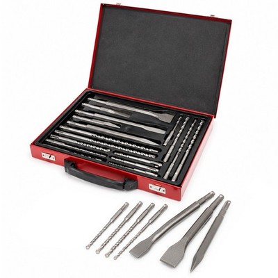 SDS Plus Bohrer & Meißel Set 17tlg Mauerwerk Bits Hartmetall Metallkoffer Werkzeug