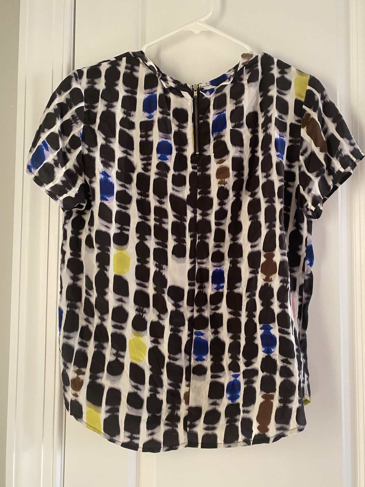 EUC Premise Studio Patterned Multicolor Silk Shor… - image 2