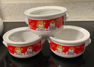 Set of Three Vintage Campbell Soup Microwaveable Safe Bowls