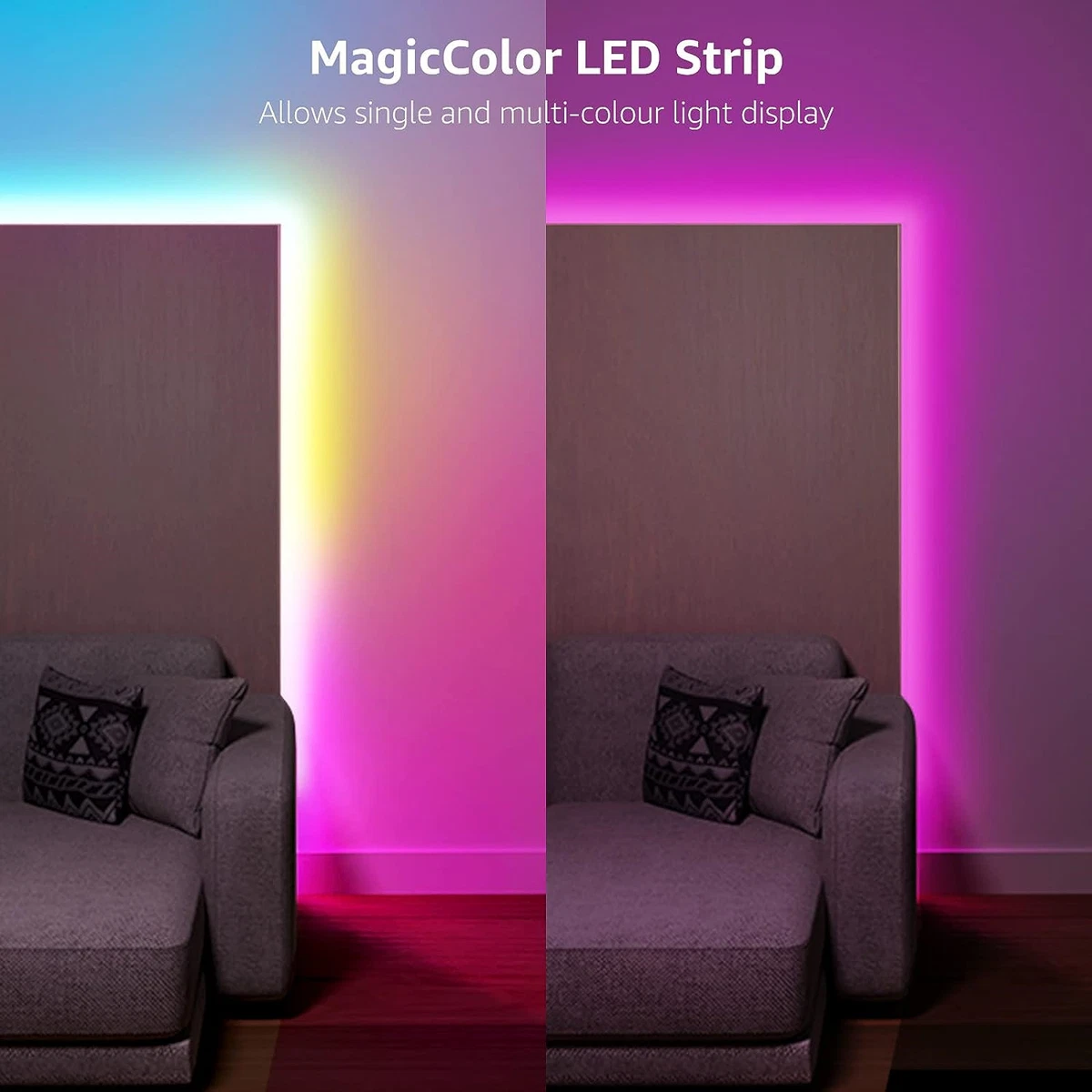 Lepro MagicColor LED Strip Light 5M Chasing Effect, Music Sync Rainbow Light