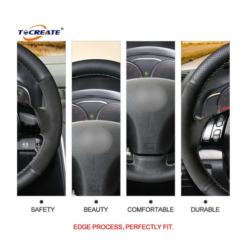 Black Leather Suede Steering Wheel Cover for Mazda 3 Axela Mazda 6 Atenza #Q011 - Foto 4 di 11