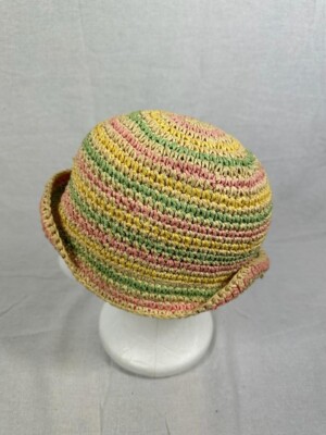 H&M MÄDCHEN SONNENHUT MEHRFARBIG STROH BOWLER UK 2-4 JAHRE EUR 92/104 HT011