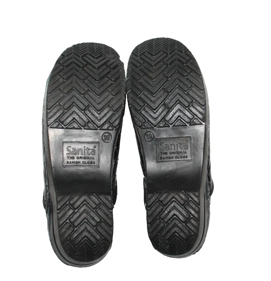 Sanita Womens Original Danish Clogs SIZE 39 US 8 Brown/Gray/Shiny Career Slip On - Imagem 4 de 4