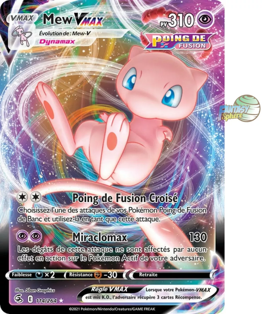 Pokemon Mew VMAX 114/264 Ultra Rare EB08 Epee et Bouclier Poing de Fusion  VF Fra