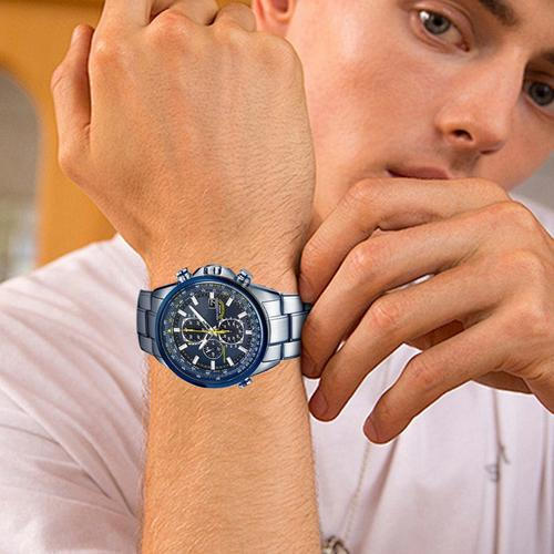 CITIZEN Blue Angels Reloj Hombre Moda Cinturón Cuarzo Reloj Acero Azul - Imagen 5 de 5