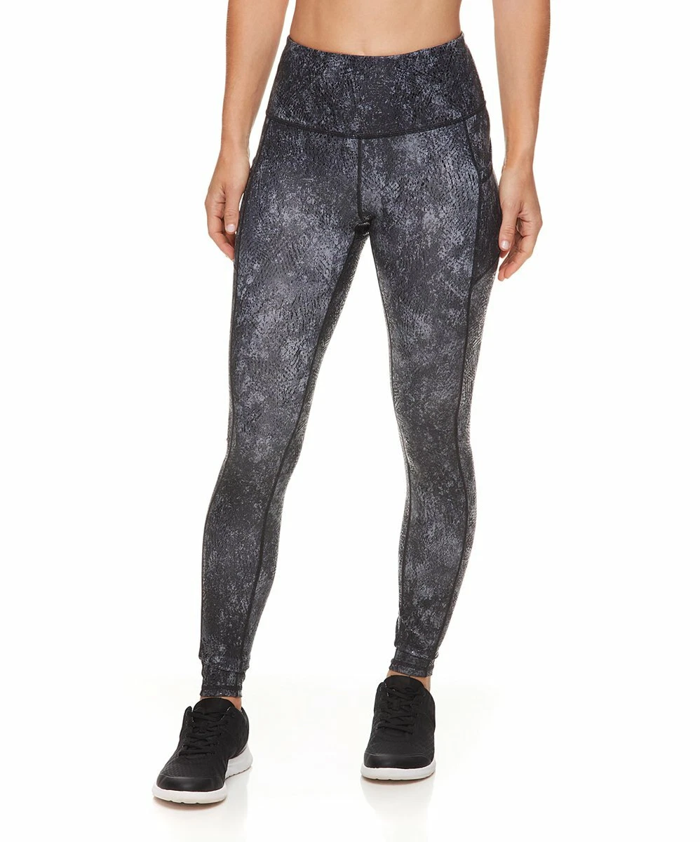 Gaiam Women's Black Peyton Gloss OM Hi Rise Pocket Leggings - Size