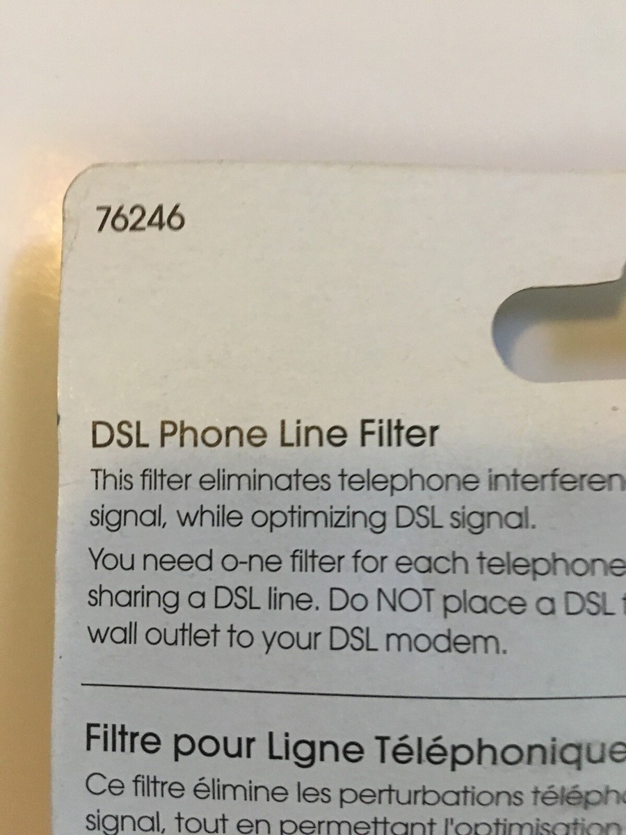 GE DSL Phone Line Filter - Reduces Noise & Interference For Phones/Fax On DSL Internet