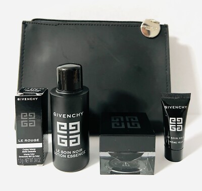 Givenchy Le Soin Noir Set: Face Cream, Eye Cream, Lipstick, Lotion